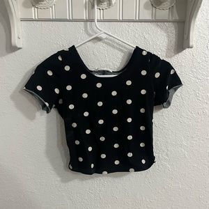 Polka dot Backless baby tee